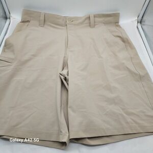 Columbia PFG Blood and Guts III Mens Shorts 34 Tan Khaki Fishing 10 Inseam
